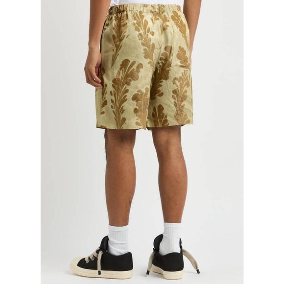 Dries Van Noten Mens Piperi Drawstring Shorts in Dessin A Gold 46 S/M - Picture 3 of 4